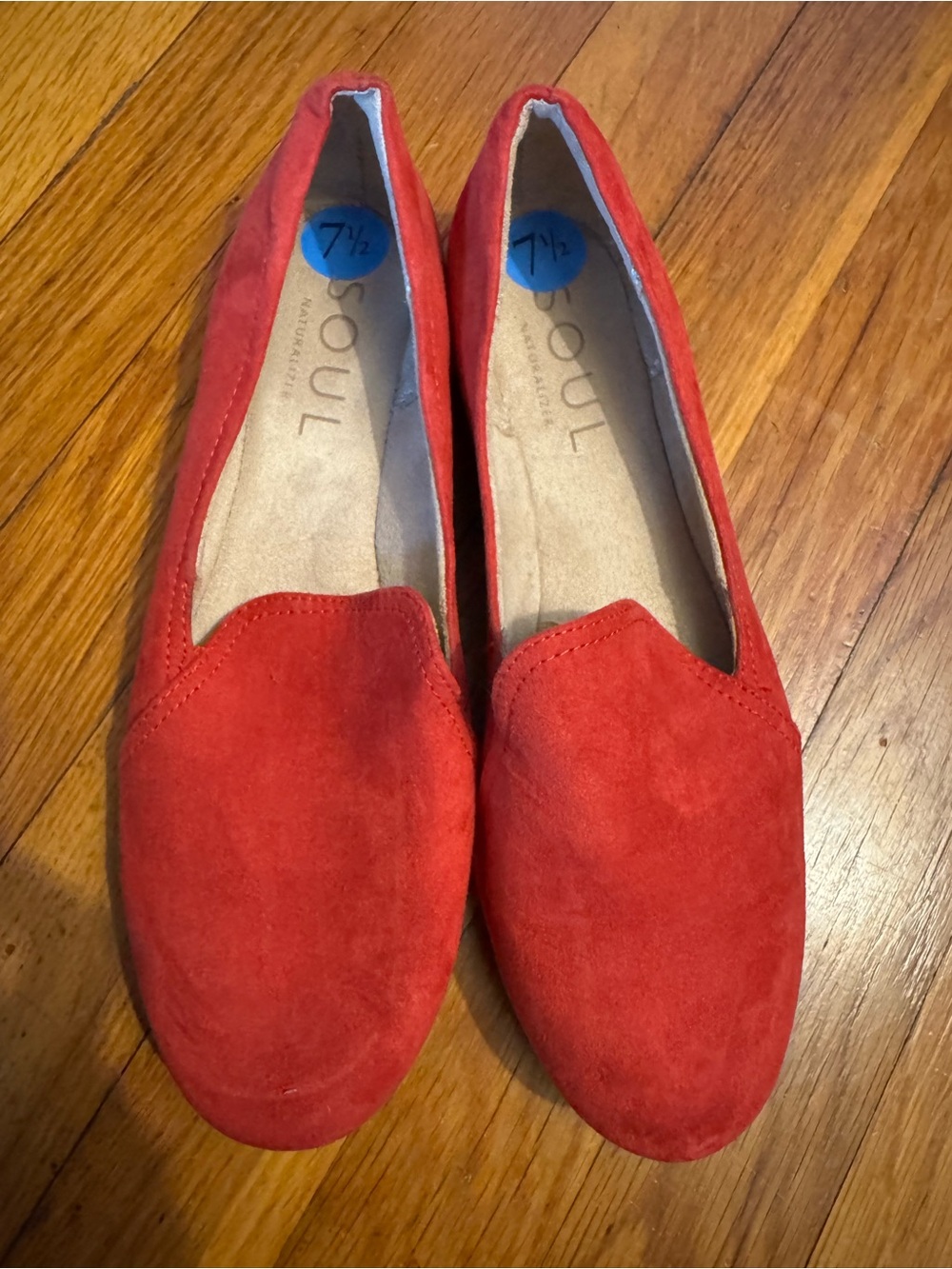Naturalizer Red Suede Slip-On Flats